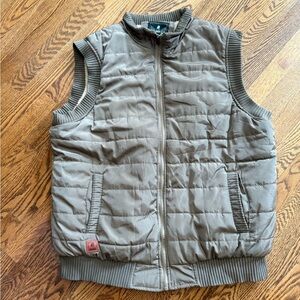 Quilted Sleeveless Puffer Vest - Taupe